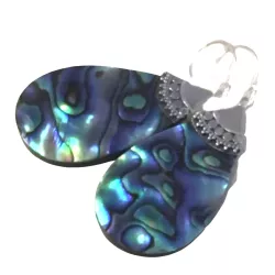 Abalone Muschel Ohrringe Ohrhänger blau schimmernd 925 Echtsilber