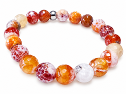 Achat Feuerachat Schlangenachat rotorange Edelstein Stretch Armband Längenwahl