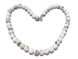 Achat Mongolachat weiß Edelstein Kette Längen Wahl