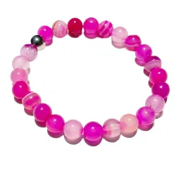 Achat Schlangenachat Edelstein Stretch Armband pink magenta Längen Wahl