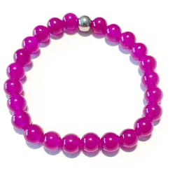 Achat fuchsia magenta beere Edelstein Stretch Armband Längen Wahl