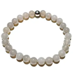 Achat natur grau taupe Edelstein Stretch Armband  Längen Wahl