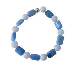 Sommertyp Farben Edelsteinarmband Armband Chalcedon Achat blau