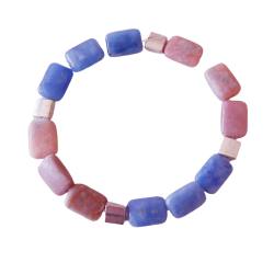 Sommertyp Farben Edelsteinarmband Armband Andenopal rosa Achat blau