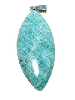 Amazonit Navette Cabochon blaugrün mint Kettenanhänger 925er Silberöse