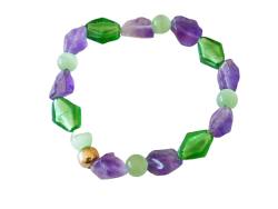 Frühlingstyp Farben Edelstein Armband Amethyst Cateye Perlen violett grün