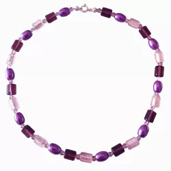 Amethyst Fluorit Edelstein Kette violett flieder Größenwahl