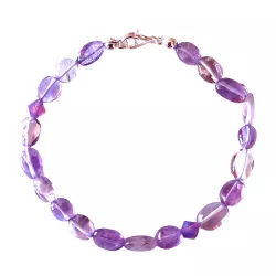 Amethyst Edelstein Armband Swarovski Perlen lila violett