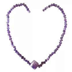 Amethyst Edelstein Würfel Halskette violett