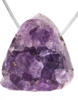 Amethyst Kristall Rohstein Edelstein Ketten Anhänger gebohrt