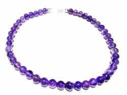 Amethyst violett lila Edelstein Kette Kugelkette Halskette