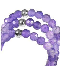 Amethyst violett Finger Ring Echtsilber Elastikband dehnbar