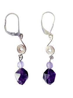 Lavendel Amethyst Ohrringe Ohrhänger 925er Echtsilber oder Chirurgenstahl