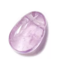 Amethyst hell Edelstein Trommelstein Ketten Anhänger quer gebohrt