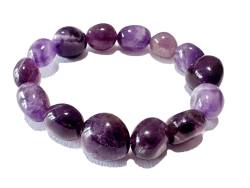 Amethyst violett Edelstein Nugget Stretch Armband