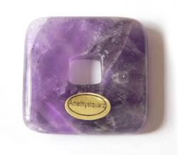 Amethyst Edelstein Donut quadratisch Ketten Anhänger