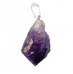 Amethyst Kristall Rohstein Ketten Silber Anhänger