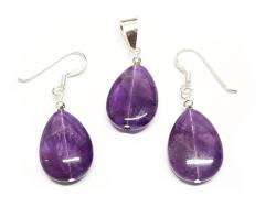 Amethyst 925er Silber Set Ohrhänger Ohrringe & Kettenanhänger