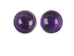 Amethyst Edelstein Ohrstecker Ohrringe 8 mm Silberfassung