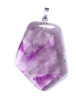 Amethyst Trapiche Edelstein Scheibe vorwiegend transparent Kettenanhänger