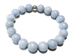 Angelit Anhydrit Edelstein Stretch Armband hellblau Längen Wahl