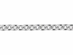 Ankerkette Kette Silber rhodoniert 70 cm längenverstellbar 0,6mm Silikonstopper