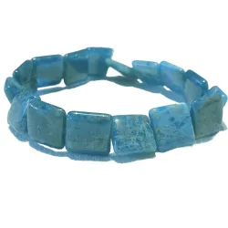 Apatit blau Edelstein Quader Armband Stretcharmband blau Längen Wahl