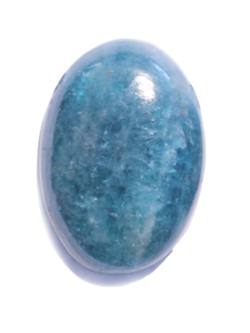 Apatit blau Edelstein Cabochon Ketten Anhänger oval quer gebohrt