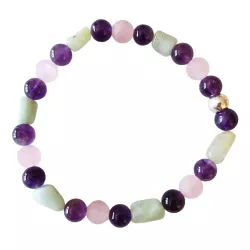 Aquamarin Amethyst Rosenquarz Edelstein Stretch Armband