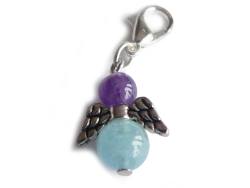 Aquamarin Amethyst Schutzengel Edelstein Charm Anhänger