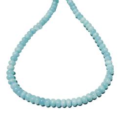 Aquamarin Button Edelsteinkette Kette Halskette Größenwahl