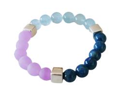 Sommertyp Farben Edelsteinarmband Armband Aquamarin Apatit blau Jade lila