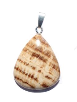 Aragonit Edelstein Cabochon Tropfen Silber Anhänger Kettenanhänger