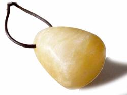 Aragonit gelb Cabochon Edelstein Kettenanhänger gebohrt