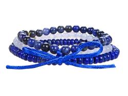 Armband-Set "Kommunikation" Chalcedon Lapis Lazuli Sodalith mehrreihig Längenwahl