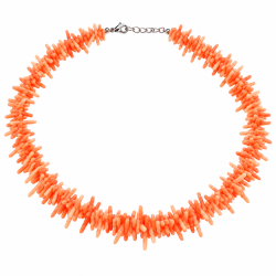 Koralle Astkoralle Schaumkoralle Edelstein Kette Halskette Collier lachs