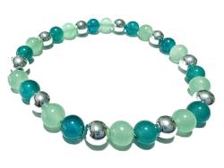 Aventurin Jade blaugrün Hämatit Edelstein Stretch Armband Längenwahl