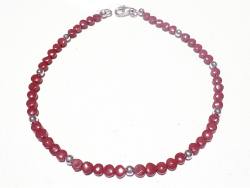 Bambuskoralle rot Echtsilber Edelstein Designer Coin Armband Längen Wahl