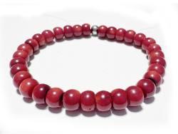 Bambuskoralle Koralle tiefrot Button Edelstein Stretch Armband Längen Wahl