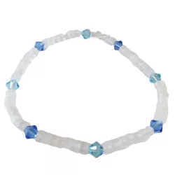 Bergkristall Edelstein Armband mit Swarovski Perlen türkis blau