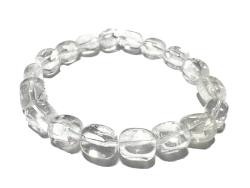 Bergkristall klar transparent Nugget Edelstein Stretch Armband 17-19 cm