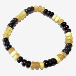 Bernstein Edelsteinarmband Button Elastik Armband multicolor