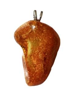 Bernstein Edelstein Rohstein Ketten Anhänger Silber rhodoniert Kalingrad