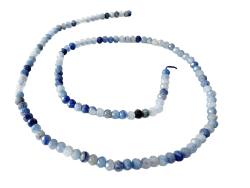 Edelstein Brillenkette Blauquarz Button facettiert blau Echtsilber Brillenband Längenwahl