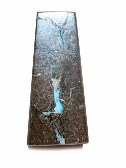 Boulderopal Opal blau braun  Edelstein Ketten Anhänger quer gebohrt Australien