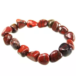Brekzienjaspis Jaspis rot Nugget Stretcharmband Armband
