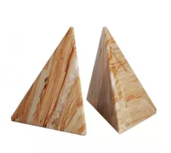 Landschaftsmarmor Edelstein Buchstützen Pyramide braun beige