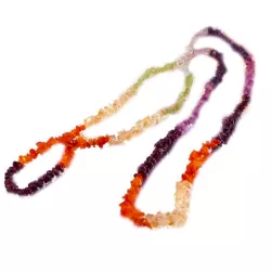 Chakra Chakren Splitterkette Chipskette Halskette 90 cm bunt