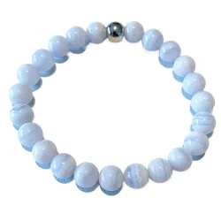 Chalcedon hellblau Edelstein Kugel Stretch Armband Längen Wahl