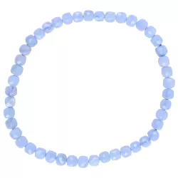 Chalcedon Edelstein Würfel Stretch Armband hellblau